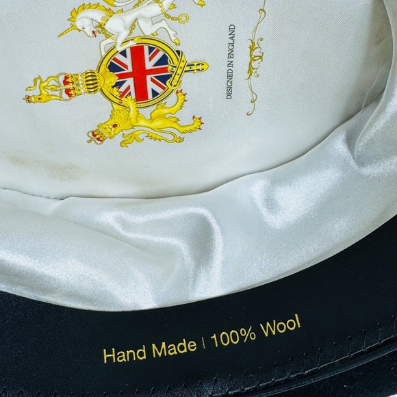 Vintage Equestrian Hunt Top Hat Wool Felt Riding Hat Rear Bow England Victorian - Picture 3 of 15